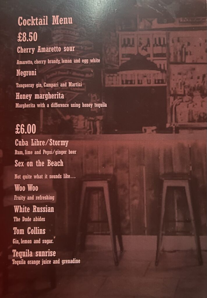 MENU. The Drawing Board